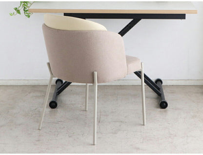 ダイニングチェア 背もたれ付き 座面高48cm チェア スチール脚 韓国風 マットグレージュ おしゃれ かわいい 韓国インテリア デスクチェア リビング ダイニング 椅子(代引不可)