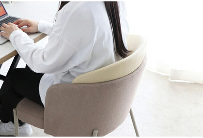 ダイニングチェア 背もたれ付き 座面高48cm チェア スチール脚 韓国風 マットグレージュ おしゃれ かわいい 韓国インテリア デスクチェア リビング ダイニング 椅子(代引不可)