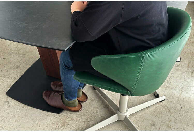 ラウンドチェア 回転チェア 昇降式 座面高38~48cm 十字脚 スチール脚 合成皮革 耐荷重80kg デスクチェア ワーキングチェア ダイニングチェア シンプル リビング ダイニング 回転式 椅子 チェア(代引不可)