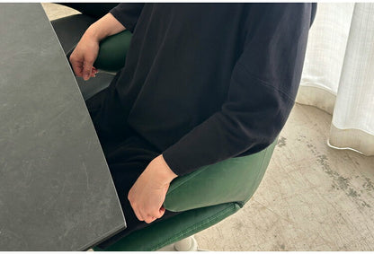 ラウンドチェア 回転チェア 昇降式 座面高38~48cm 十字脚 スチール脚 合成皮革 耐荷重80kg デスクチェア ワーキングチェア ダイニングチェア シンプル リビング ダイニング 回転式 椅子 チェア(代引不可)