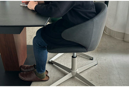 ラウンドチェア 回転チェア 昇降式 座面高38~48cm 十字脚 スチール脚 合成皮革 耐荷重80kg デスクチェア ワーキングチェア ダイニングチェア シンプル リビング ダイニング 回転式 椅子 チェア(代引不可)
