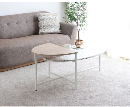 センターテーブル 幅122cm リビングテーブル 棚付き テラゾー柄 楕円テーブル 丸テーブル 机 テーブル リビング おしゃれ 韓国インテリア 韓国 北欧 一人暮らし 新生活(代引不可)