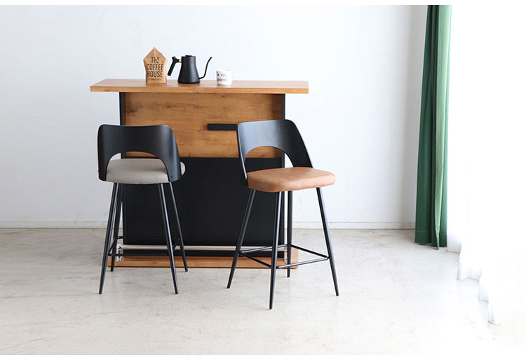 バーチェア 座面高65cm 背もたれ付き カウンターチェア ハイスツール スチール脚 椅子 スツールリビング カウンター モダン おしゃれ 宅飲み ラグジュアリー(代引不可)