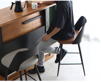 バーチェア 座面高65cm 背もたれ付き カウンターチェア ハイスツール スチール脚 椅子 スツールリビング カウンター モダン おしゃれ 宅飲み ラグジュアリー(代引不可)