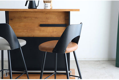 バーチェア 座面高65cm 背もたれ付き カウンターチェア ハイスツール スチール脚 椅子 スツールリビング カウンター モダン おしゃれ 宅飲み ラグジュアリー(代引不可)