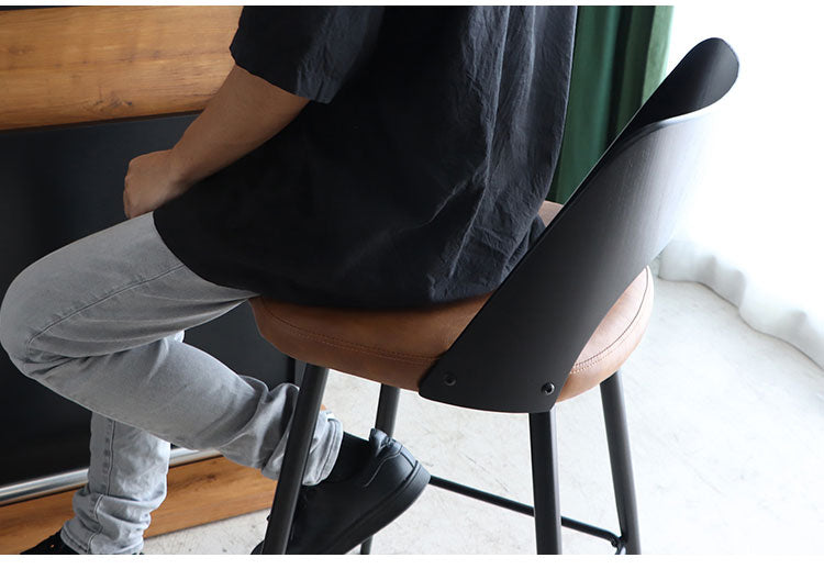 バーチェア 座面高65cm 背もたれ付き カウンターチェア ハイスツール スチール脚 椅子 スツールリビング カウンター モダン おしゃれ 宅飲み ラグジュアリー(代引不可)