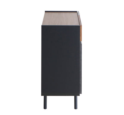 キャビネット 幅90cm 日本製 完成品 サイドボード チェスト リビングボード 脚付き コンクリート調 引き出し収納 コード穴 モダン おしゃれ 木製 アカシア材 リビング(代引不可)