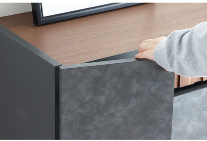 キャビネット 幅120cm 日本製 完成品 サイドボード チェスト リビングボード 脚付き コンクリート調 引き出し収納 コード穴 モダン おしゃれ 木製 アカシア材 リビング(代引不可)