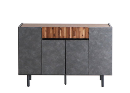 キャビネット 幅120cm 日本製 完成品 サイドボード チェスト リビングボード 脚付き コンクリート調 引き出し収納 コード穴 モダン おしゃれ 木製 アカシア材 リビング(代引不可)