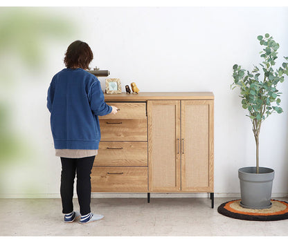 キャビネット 幅120cm 日本製 チェスト 脚付き 引き出し 扉収納 キッチンボード 食器棚 リビングチェスト ドアチェスト ラック 収納棚 リビング ダイニング おしゃれ(代引不可)