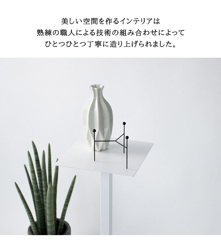 日本製 燕三条 完成品 サイドテーブル スリム ハイタイプ 四角型 20×20 高さ76.8cm コンソール テーブル 棚 ディスプレイ 正方形 スリム 加湿器スタンド 玄関収納 KUROSHIRO abekin(代引不可)