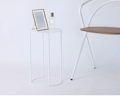 日本製 燕三条 完成品 サイドテーブル 丸型 直径28cm 高さ45cm ラウンドテーブル 棚 ディスプレイ 円形 ソファサイド ベッドサイド ナイトテーブル KUROSHIRO abekin(代引不可)