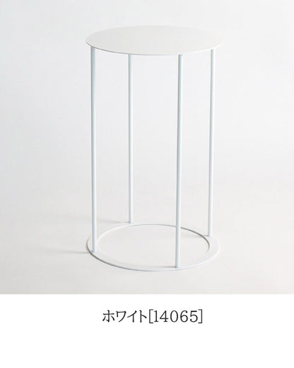 日本製 燕三条 完成品 サイドテーブル 丸型 直径28cm 高さ45cm ラウンドテーブル 棚 ディスプレイ 円形 ソファサイド ベッドサイド ナイトテーブル KUROSHIRO abekin(代引不可)