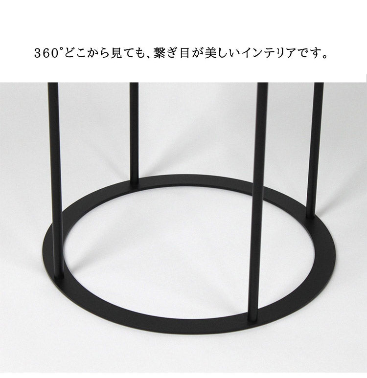 日本製 燕三条 完成品 サイドテーブル 丸型 直径28cm 高さ45cm ラウンドテーブル 棚 ディスプレイ 円形 ソファサイド ベッドサイド ナイトテーブル KUROSHIRO abekin(代引不可)