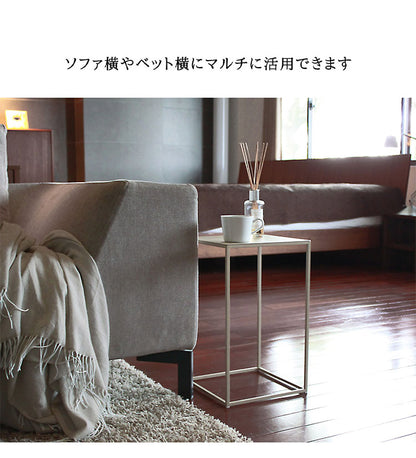 日本製 燕三条 完成品 サイドテーブル 四角型 27.4×27.4 高さ44.7cm ラウンドテーブル 棚 ディスプレイ 正方形 ソファサイド ベッドサイド ナイトテーブル KUROSHIRO abekin(代引不可)