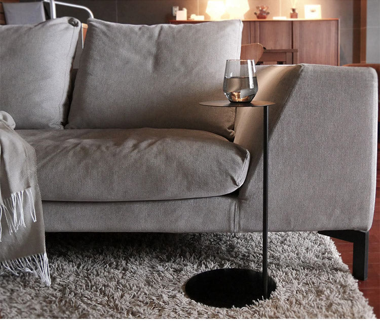 日本製 燕三条 完成品 コの字 ソファサイドテーブル 丸型 天板20cm 高さ51cm ラウンドテーブル 棚 ディスプレイ 円形 ソファサイド ベッドサイド ソファテーブル サイドテーブル KUROSHIRO abekin(代引不可)