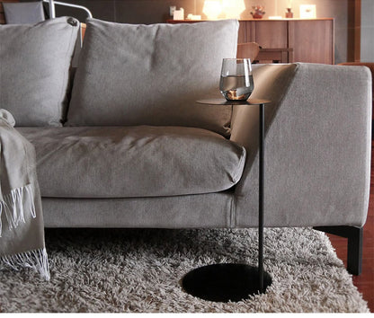 日本製 燕三条 完成品 コの字 ソファサイドテーブル 丸型 天板20cm 高さ51cm ラウンドテーブル 棚 ディスプレイ 円形 ソファサイド ベッドサイド ソファテーブル サイドテーブル KUROSHIRO abekin(代引不可)