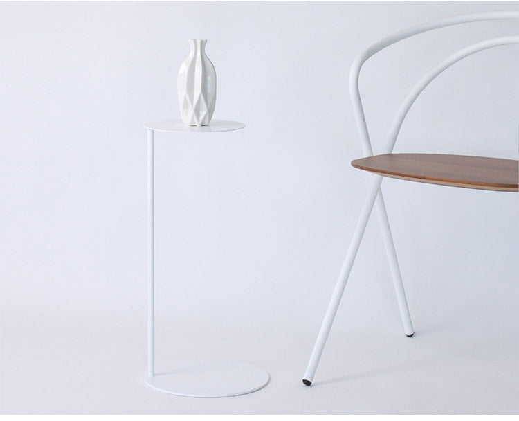 日本製 燕三条 完成品 コの字 ソファサイドテーブル 丸型 天板20cm 高さ51cm ラウンドテーブル 棚 ディスプレイ 円形 ソファサイド ベッドサイド ソファテーブル サイドテーブル KUROSHIRO abekin(代引不可)