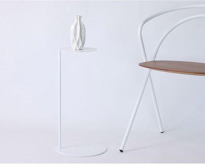 日本製 燕三条 完成品 コの字 ソファサイドテーブル 丸型 天板20cm 高さ51cm ラウンドテーブル 棚 ディスプレイ 円形 ソファサイド ベッドサイド ソファテーブル サイドテーブル KUROSHIRO abekin(代引不可)