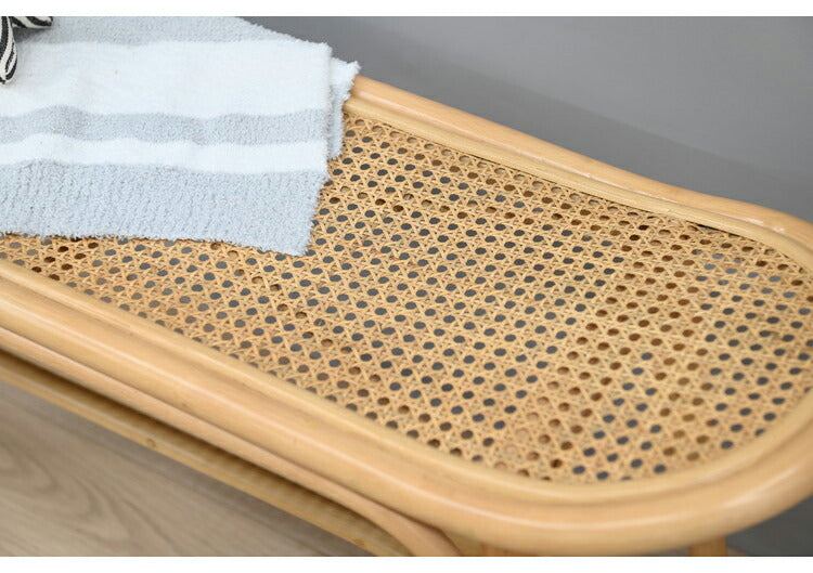 ラタンベンチ 長椅子 幅100cm 木製 おしゃれ 北欧 背もたれなし シンプル 韓国インテリア チェア 椅子 イス 家具 リビング ダイニング 一人掛け 二人掛け 食卓イス(代引不可)