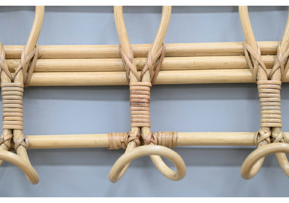 ラタン ハンガー ウォールハンガー ハンガー掛け おしゃれ 壁掛け 壁面収納 木製 韓国 インテリア リビング ダイニング 北欧 かわいい シンプル コンパクト 洋服 かばん コート(代引不可)
