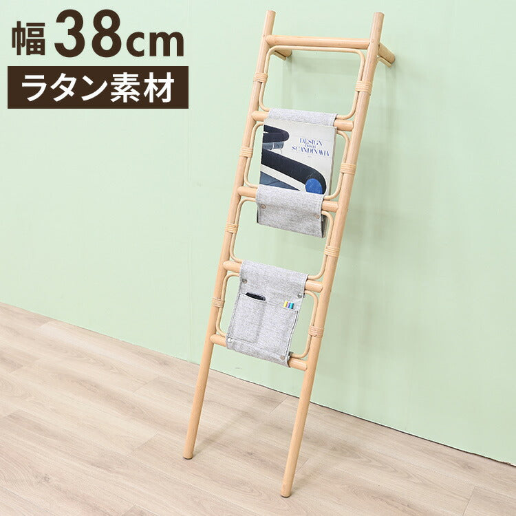 ラダーラック ラタン 壁面 おしゃれ 韓国 インテリア かわいい 木製 北欧 ラダーハンガー ラダーシェルフ ディスプレイラック タオル掛け タオルハンガー ウォールラック 壁棚(代引不可)