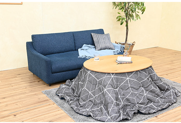 こたつテーブル 楕円形 幅105×奥行80cm 天然木 こたつ机 高級感 3段階 高さ調節可能 木製 センターテーブル ローテーブル リビング ダイニング 円形 丸形 北欧 おしゃれ(代引不可)