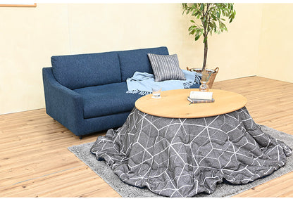 こたつテーブル 楕円形 幅105×奥行80cm 天然木 こたつ机 高級感 3段階 高さ調節可能 木製 センターテーブル ローテーブル リビング ダイニング 円形 丸形 北欧 おしゃれ(代引不可)