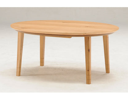 こたつテーブル 楕円形 幅105×奥行80cm 天然木 こたつ机 高級感 3段階 高さ調節可能 木製 センターテーブル ローテーブル リビング ダイニング 円形 丸形 北欧 おしゃれ(代引不可)