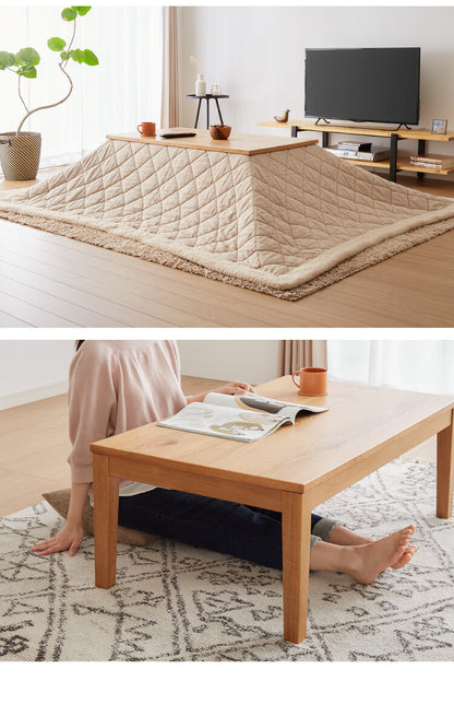 こたつ 幅120cm こたつ机 リビングテーブル 3段階 高さ調節 継ぎ脚こたつ 天然木 ダイニング オーク材 アンティーク 洋室 和室 おしゃれ 北欧 シック 机 ナチュラル ブラウン 節電(代引不可)