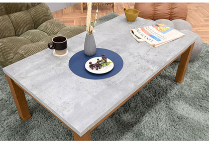 こたつ コンクリート調 石英ヒーター付き 長方形 幅105cm 継ぎ脚 手元コントローラー付き オールシーズン おしゃれ 北欧 メラミン化粧板 マッドグレー リビングテーブル こたつテーブル(代引不可)