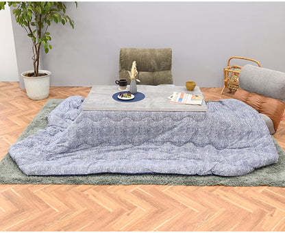 こたつ コンクリート調 石英ヒーター付き 長方形 幅105cm 継ぎ脚 手元コントローラー付き オールシーズン おしゃれ 北欧 メラミン化粧板 マッドグレー リビングテーブル こたつテーブル(代引不可)