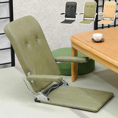 日本製 光製作所 座椅子 ジュリー 国産 一人掛け 1人掛け チェア パーソナルチェア リクライニング コンパクト 収納 おしゃれ チェア ローチェア 椅子 レザー生地 フロアチェア(代引不可)