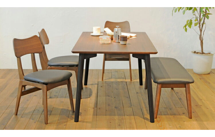 ダイニングチェア 4脚セット シンプル おしゃれ 北欧 天然木 木製 木目 一人暮らし 新生活 肘無し 背もたれ モダン ヴィンテージ(代引不可)