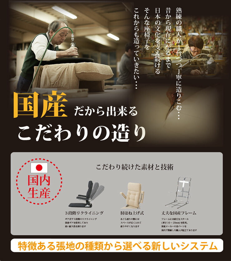 光製作所 日本製 跳ね上げ式 座椅子 国産 リクライニング 3段階 ひじ掛け 肘付き 1人掛け 北欧 おしゃれ ハイバック パーソナルチェア 和座椅子(代引不可)