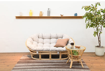 ラタンチェア 2人掛け 幅160cm ラタンソファ 完成品 二人用 2P チェア ソファ付き 椅子 いす おしゃれラタン 籐 木製 アジアン モダン ナチュラル 韓国インテリア(代引不可)