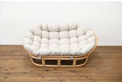 ラタンチェア 2人掛け 幅160cm ラタンソファ 完成品 二人用 2P チェア ソファ付き 椅子 いす おしゃれラタン 籐 木製 アジアン モダン ナチュラル 韓国インテリア(代引不可)