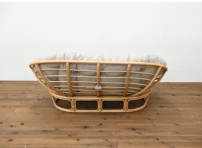 ラタンチェア 2人掛け 幅160cm ラタンソファ 完成品 二人用 2P チェア ソファ付き 椅子 いす おしゃれラタン 籐 木製 アジアン モダン ナチュラル 韓国インテリア(代引不可)