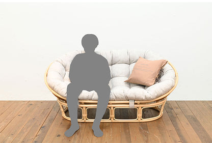 ラタンチェア 2人掛け 幅160cm ラタンソファ 完成品 二人用 2P チェア ソファ付き 椅子 いす おしゃれラタン 籐 木製 アジアン モダン ナチュラル 韓国インテリア(代引不可)