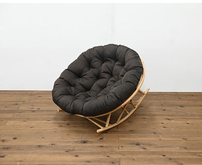 ラタンチェア ラタンロッキングチェア 完成品 1人用 1P チェア 椅子 いす おしゃれ 皮付きラタン 籐 木製 アジアン モダン ナチュラル 韓国インテリア アンティーク(代引不可)