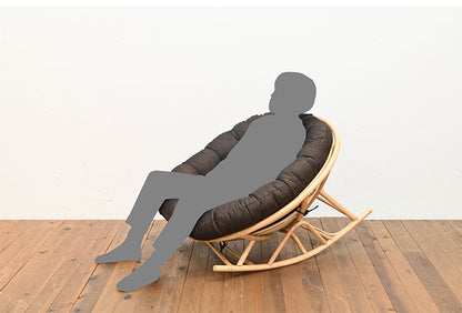 ラタンチェア ラタンロッキングチェア 完成品 1人用 1P チェア 椅子 いす おしゃれ 皮付きラタン 籐 木製 アジアン モダン ナチュラル 韓国インテリア アンティーク(代引不可)