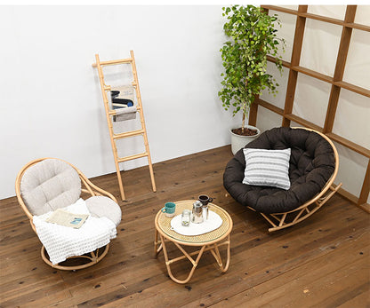 ラタンチェア 1人掛け 幅68cm ラタンソファ 完成品 1人用 1P チェア 椅子 いす おしゃれ 皮付きラタン 籐 木製 アジアン モダン ナチュラル 韓国インテリア アンティーク(代引不可)