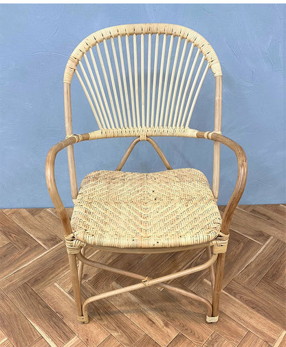 定番 ラタンチェア 1人掛け 完成品 1人用 1P チェア 椅子 いす おしゃれ 皮付きラタン 籐 木製 アジアン モダン ナチュラル 韓国インテリア アンティーク ラタン家具(代引不可)