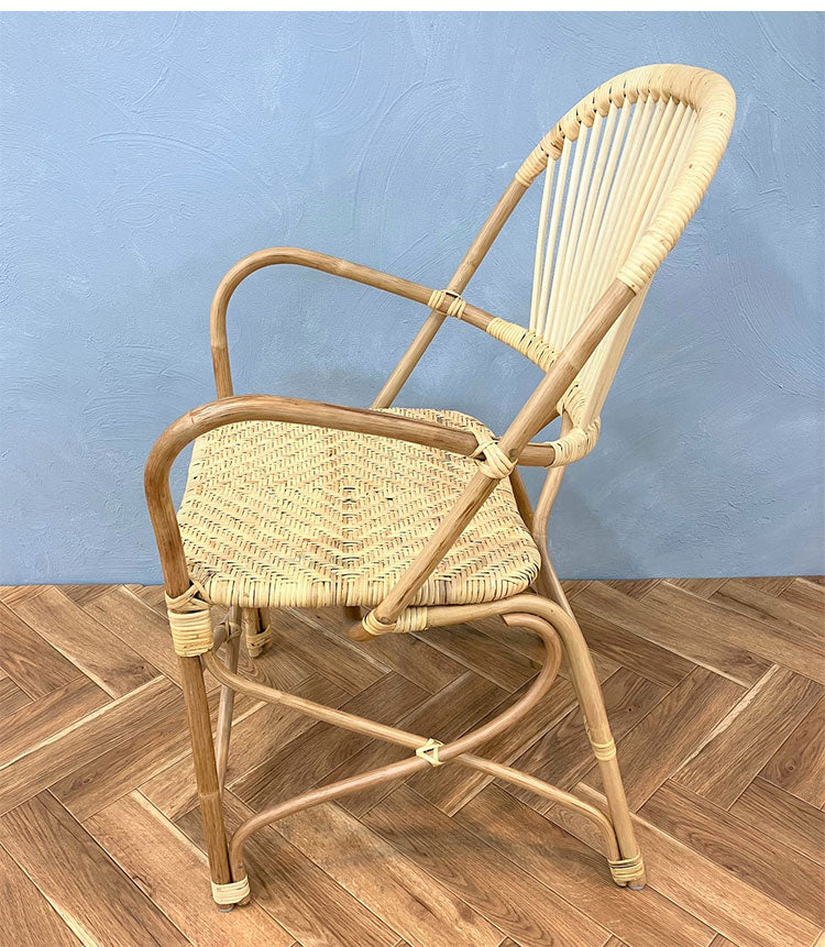 定番 ラタンチェア 1人掛け 完成品 1人用 1P チェア 椅子 いす おしゃれ 皮付きラタン 籐 木製 アジアン モダン ナチュラル 韓国インテリア アンティーク ラタン家具(代引不可)