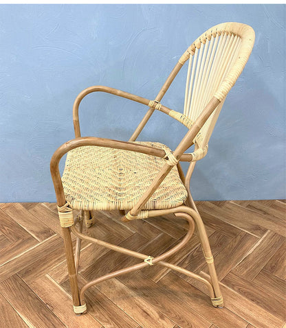 定番 ラタンチェア 1人掛け 完成品 1人用 1P チェア 椅子 いす おしゃれ 皮付きラタン 籐 木製 アジアン モダン ナチュラル 韓国インテリア アンティーク ラタン家具(代引不可)