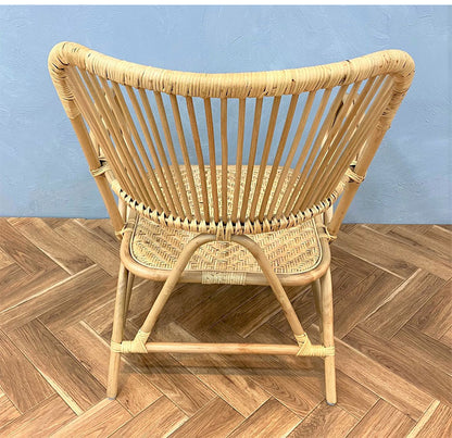 ラタンチェア 1人掛け ハイバック 完成品 定番 1人用 1P チェア 椅子 いす おしゃれ 皮付きラタン 籐 木製 アジアン モダン ナチュラル 韓国インテリア アンティーク(代引不可)