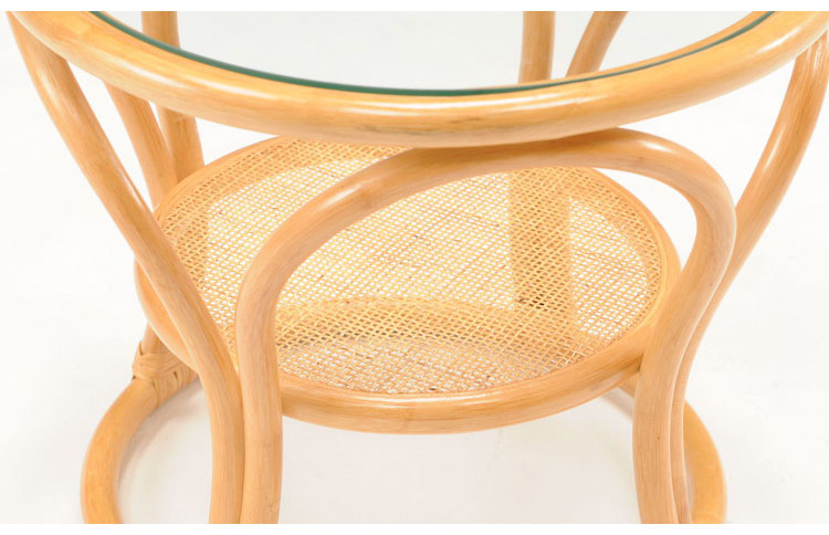 光製作所 棚付き サークル ラタン ガラステーブル テーブル センターテーブル ロ―テーブル おしゃれ 和室 和風 籐 籐家具 おしゃれ 高齢者 収納付き ガラス(代引不可)
