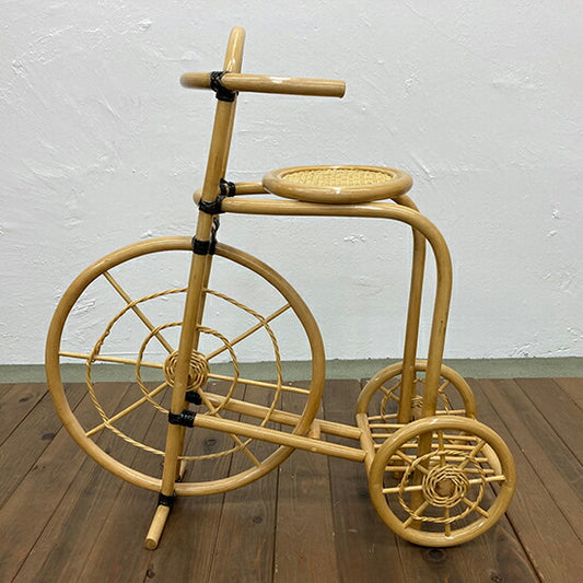 光製作所 自転車型 ラタン プランター 植物 植木鉢 天然木 木製 籐 おしゃれ アンティーク 和風 和室 玄関 収納(代引不可)