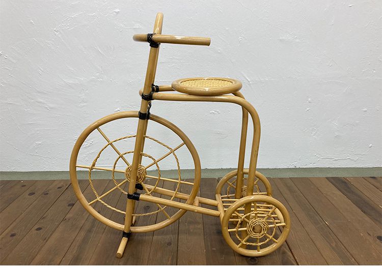 光製作所 自転車型 ラタン プランター 植物 植木鉢 天然木 木製 籐 おしゃれ アンティーク 和風 和室 玄関 収納(代引不可)