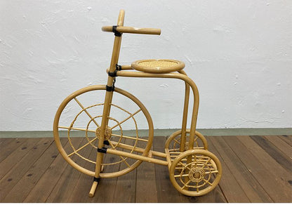 光製作所 自転車型 ラタン プランター 植物 植木鉢 天然木 木製 籐 おしゃれ アンティーク 和風 和室 玄関 収納(代引不可)